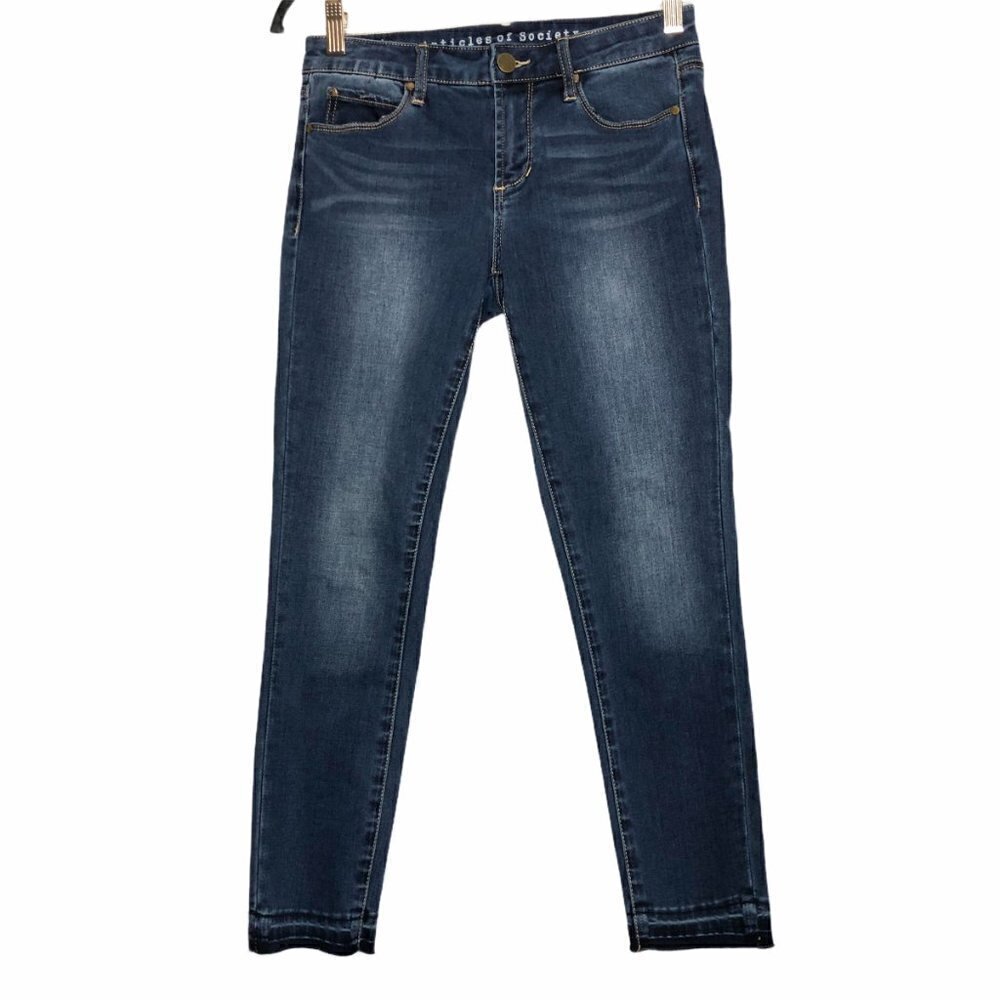 Articles OF SOCIETY "Carly" cropped skinny jeans w/ let-out raw edge hem Size 25